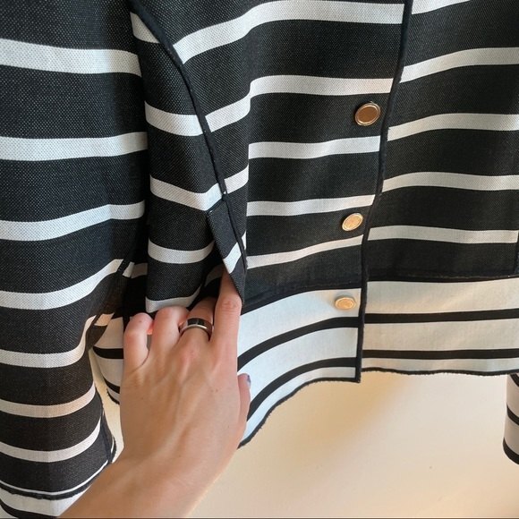 W by Worth Striped Collared Button Down Jacket Size 12 - Picture 4 of 9